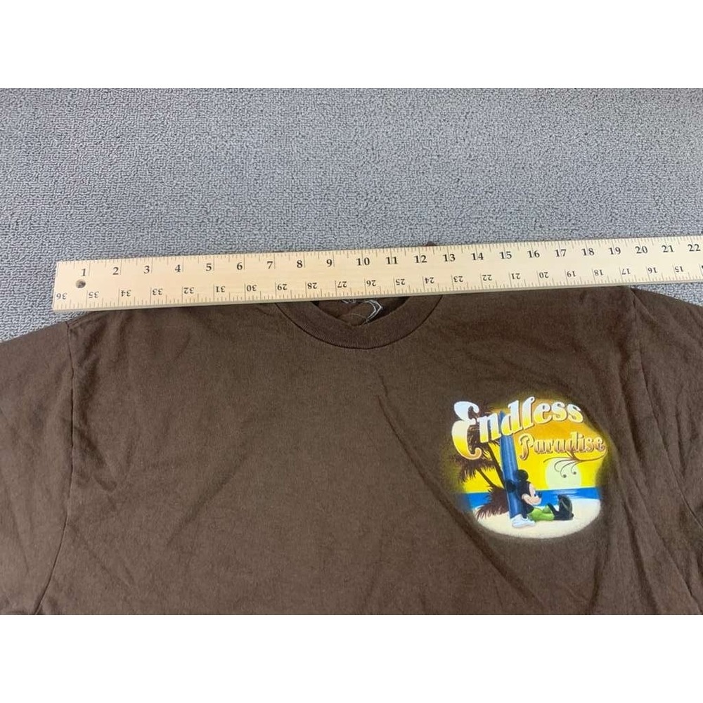 Disney Men's Size Large Brown Endless Paradise Mickey Mouse Sunset Graphic Tee - Picture 5 of 12